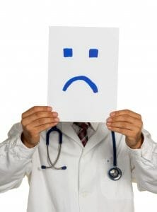 doctor sad face card