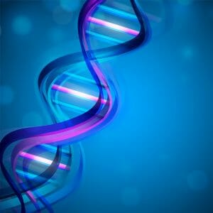 Genetics DNA Strand on blue